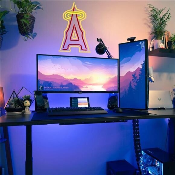 MLB Los Angeles Angels Baseball Neon Sign Room Sports LED Neon Light Man Cave - Picture 3 of 7